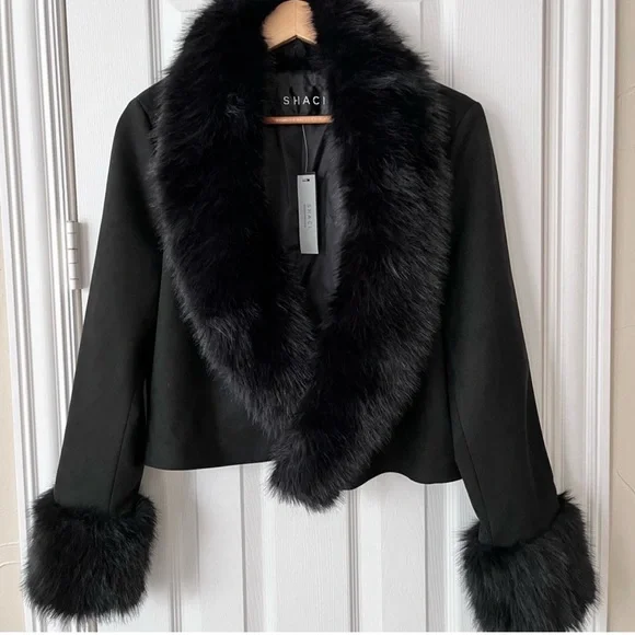 Shaci Jackets Coats Shaci Riley Cropped Vegan Suede Jacket